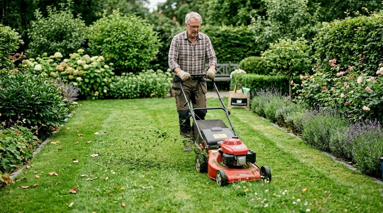 Mulchning med gräsklippare: komplett guide 2026